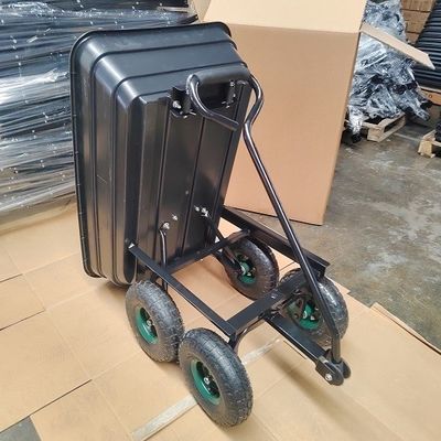 Polygarten-Dump-Wagen-große Kapazitäts-Polydump-Wagen des körper-75L mit dem Spitzen von Funktion