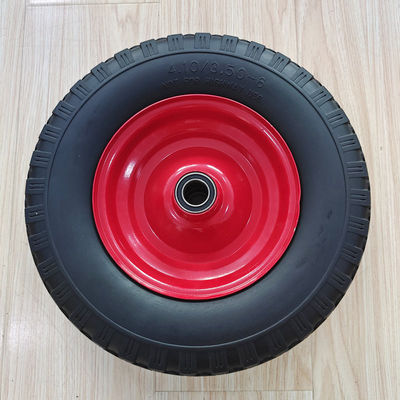 3.50-6 Reifen-dreht rote Stahl-Rim Sack Barrow Rubber Pneumatic-Laufkatze 10 Zoll