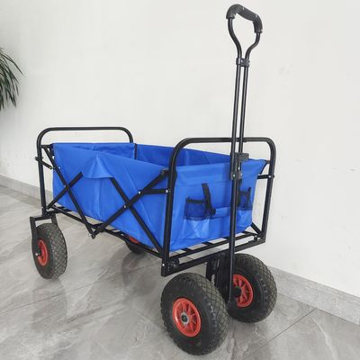 Edelstahl-Rahmen-dreht zusammenklappbarer faltender Lastwagen-pneumatischer Reifen tragbaren Garten-Wagen