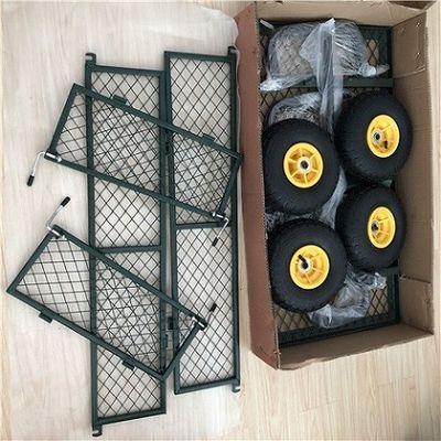 Hochleistungs- Mesh Cart-Yard Stahl-Mesh Wagon Outdoor With des Garten-50L 4 Räder