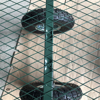 Metall-Hochleistungs- Yard-Wagen-Vierrad-Mesh Deck Steel Wagon Hose-Spulen-Werkzeug-Wagen