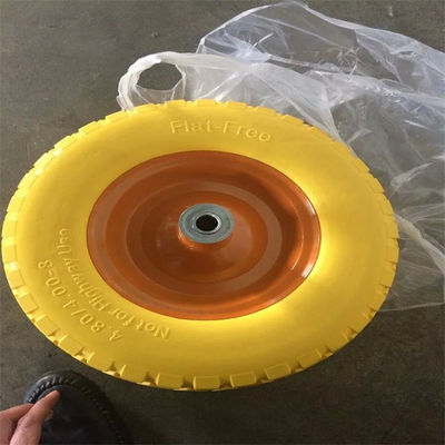 4.00-8 feste pneumatische Rad-flache freie Reifen-Polyurethan-Falten-Lastwagen-Strand-Räder