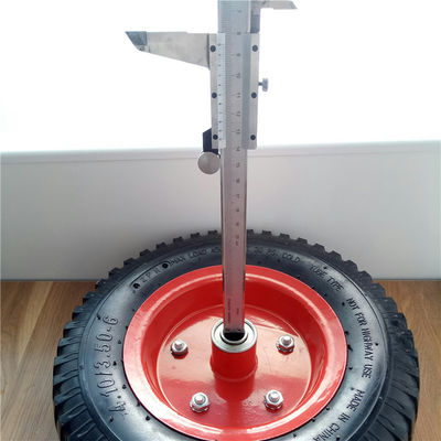 350-6 rote Stahl-pneumatische Sackkarre-Räder Rim Pneumatic Trolley Wheels Rubbers