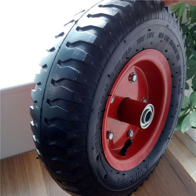 350-6 rote Stahl-pneumatische Sackkarre-Räder Rim Pneumatic Trolley Wheels Rubbers