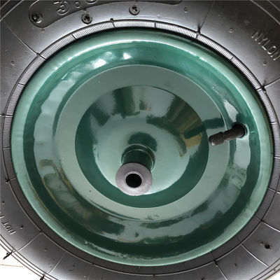 350-8 ermüdet grüne Stahl-pneumatische Laufkatze Rim Cart Pneumatic Wheels Rubbers Schubkarre