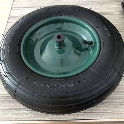350-8 ermüdet grüne Stahl-pneumatische Laufkatze Rim Cart Pneumatic Wheels Rubbers Schubkarre
