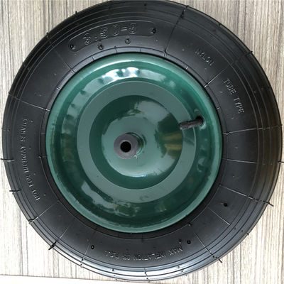350-8 ermüdet grüne Stahl-pneumatische Laufkatze Rim Cart Pneumatic Wheels Rubbers Schubkarre