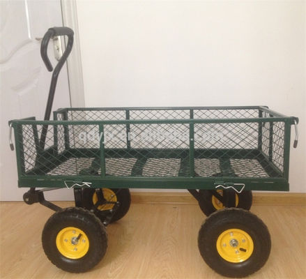 Schwerlast 75L Gartenmaschenwagen mit abnehmbaren Maschenseiten zum Umwandeln in Flatbed, Utility Metal Wagon