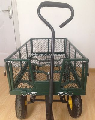 Schwerlast 75L Gartenmaschenwagen mit abnehmbaren Maschenseiten zum Umwandeln in Flatbed, Utility Metal Wagon