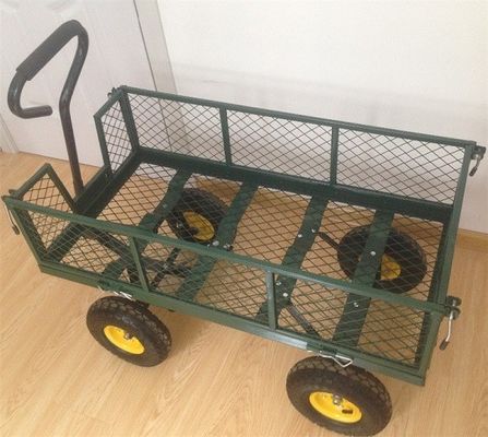 Schwerlast 75L Gartenmaschenwagen mit abnehmbaren Maschenseiten zum Umwandeln in Flatbed, Utility Metal Wagon