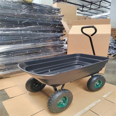Garten 75L, der Wagen-Schwarz-Garten-Wagen Tipper Garden Trolley Tipper entleert
