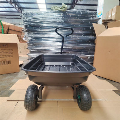 Garten 75L, der Wagen-Schwarz-Garten-Wagen Tipper Garden Trolley Tipper entleert