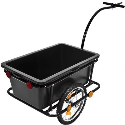 Schwarzer faltender Handlaufkatzen-dauerhafter Fahrrad-Fahrrad-Fracht-Gepäck-Anhänger