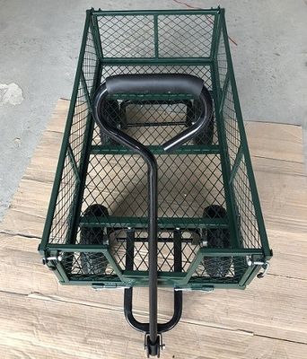 50L Gebrauchsnetz Stahl Gartenwagen Klappwagen mit abnehmbaren Seiten und 4,10/3,50-4 Zoll Räder