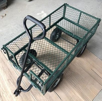 50L Gebrauchsnetz Stahl Gartenwagen Klappwagen mit abnehmbaren Seiten und 4,10/3,50-4 Zoll Räder