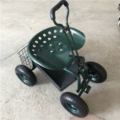 Justierter Griff-Garten-rollender Arbeits-Seat-Stahlgarten-Wagen mit Seat-Schwenker-Steuerung