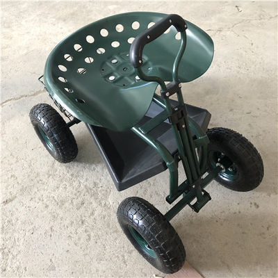 Justierter Griff-Garten-rollender Arbeits-Seat-Stahlgarten-Wagen mit Seat-Schwenker-Steuerung