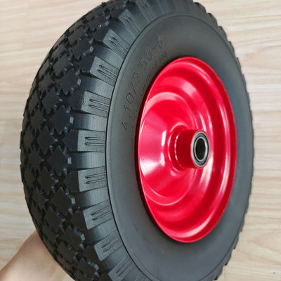 3.50-6 Reifen-dreht rote Stahl-Rim Sack Barrow Rubber Pneumatic-Laufkatze 10 Zoll