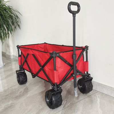 O-artiger justierbarer breiter Rad-faltbarer Strand-kampierender Wagen Griff-Falten-Lastwagen-PUs