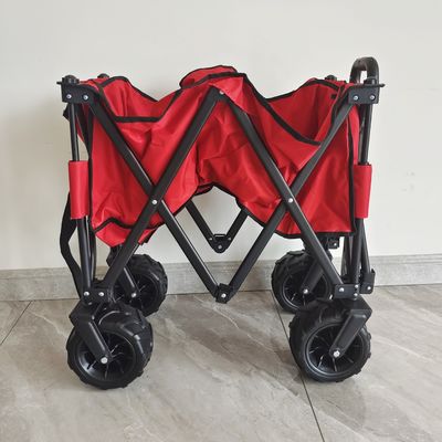 O-artiger justierbarer breiter Rad-faltbarer Strand-kampierender Wagen Griff-Falten-Lastwagen-PUs
