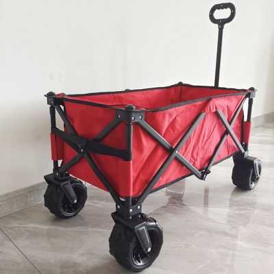 O-artiger justierbarer breiter Rad-faltbarer Strand-kampierender Wagen Griff-Falten-Lastwagen-PUs