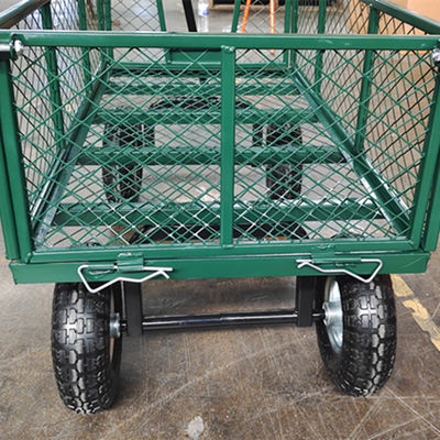 Heavy Duty Vierrad-Metallnetz-Gartenwagen - perfekt für Outdoor-Aufgaben