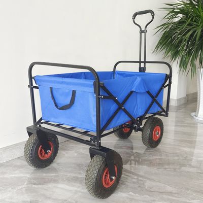 Edelstahl-Rahmen-dreht zusammenklappbarer faltender Lastwagen-pneumatischer Reifen tragbaren Garten-Wagen