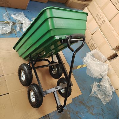 Einzelnes pneumatischer Reifen dreht des Griff-Garten-Kipplaster-10 des Zoll-350-4 Garten-Wagen der Kapazitäts-75L