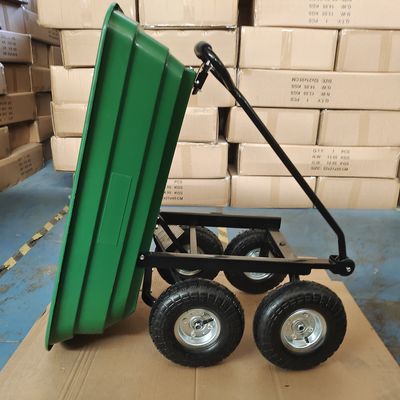 Einzelnes pneumatischer Reifen dreht des Griff-Garten-Kipplaster-10 des Zoll-350-4 Garten-Wagen der Kapazitäts-75L