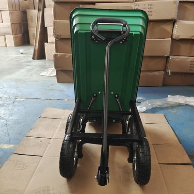 Einzelnes pneumatischer Reifen dreht des Griff-Garten-Kipplaster-10 des Zoll-350-4 Garten-Wagen der Kapazitäts-75L
