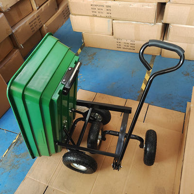 Einzelnes pneumatischer Reifen dreht des Griff-Garten-Kipplaster-10 des Zoll-350-4 Garten-Wagen der Kapazitäts-75L