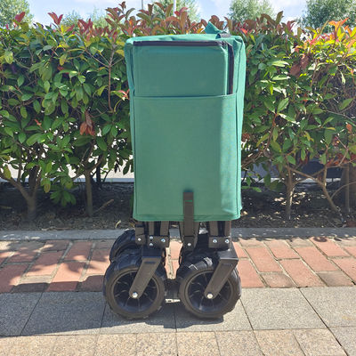 Verklappbare breite PU-Räder Strandklappwagen Dehnbarer Griff Picknick-Campingwagen