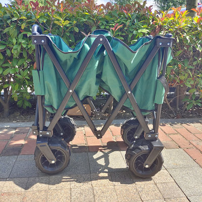 Verklappbare breite PU-Räder Strandklappwagen Dehnbarer Griff Picknick-Campingwagen
