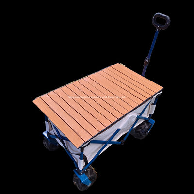 Erweiterte Zugstange Strandklappwagen Wohnwagen PU-Rad Schwerstahlrahmen Breiträder