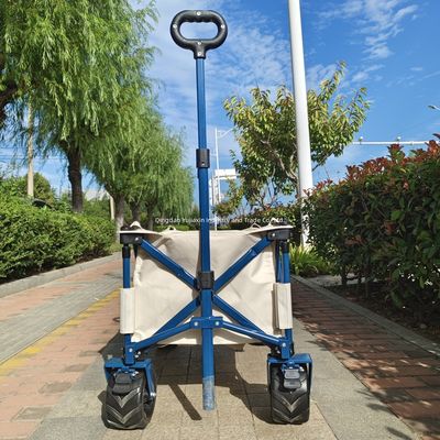 Erweiterte Zugstange Strandklappwagen Wohnwagen PU-Rad Schwerstahlrahmen Breiträder