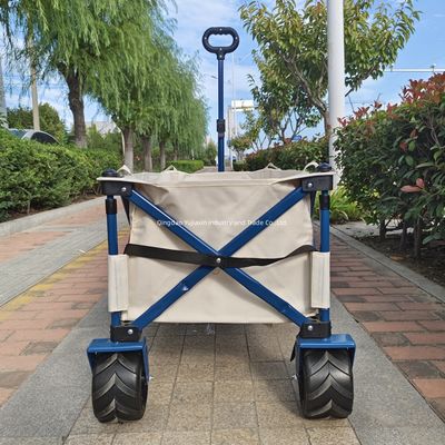 Erweiterte Zugstange Strandklappwagen Wohnwagen PU-Rad Schwerstahlrahmen Breiträder