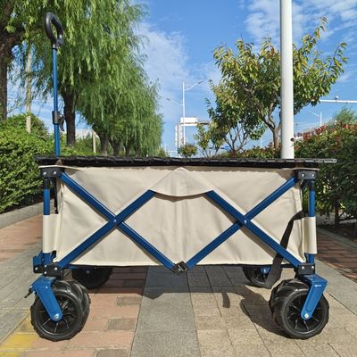 Erweiterte Zugstange Strandklappwagen Wohnwagen PU-Rad Schwerstahlrahmen Breiträder
