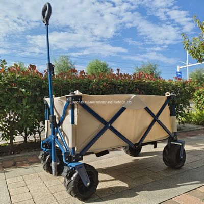 Erweiterte Zugstange Strandklappwagen Wohnwagen PU-Rad Schwerstahlrahmen Breiträder