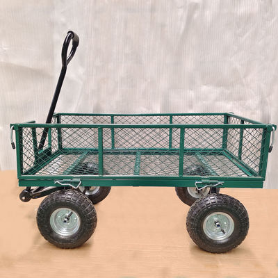 Irononton Stahl Gartenwagen 440 lb Kapazität Schwerlast Garten Dump Truck Gummi aufblasbaren Rad