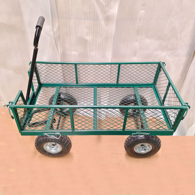 Irononton Stahl Gartenwagen 440 lb Kapazität Schwerlast Garten Dump Truck Gummi aufblasbaren Rad
