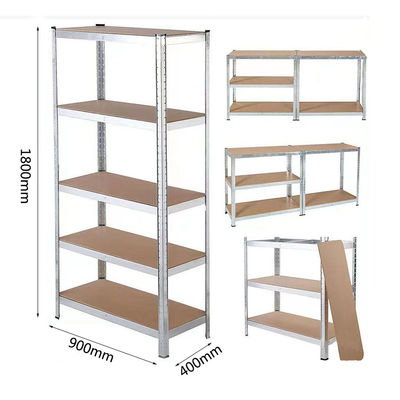 5 Stufen Regalleisten Verstellbare Metallregale Mehrzweck-Schraubenlos 180x90x40CM