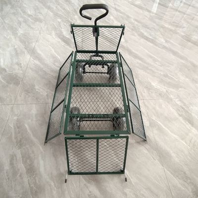 Aufklappbare, abnehmbare Gartenmaschenwagen, Metallspitzen, vier aufblasbare Gummiräder