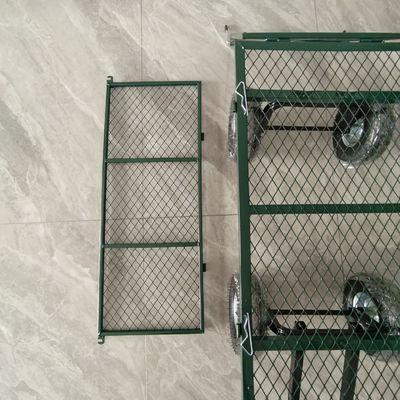 Aufklappbare, abnehmbare Gartenmaschenwagen, Metallspitzen, vier aufblasbare Gummiräder