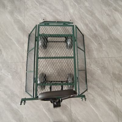 Aufklappbare, abnehmbare Gartenmaschenwagen, Metallspitzen, vier aufblasbare Gummiräder