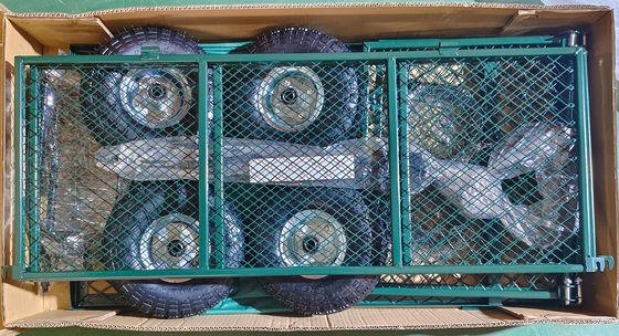 Heavy Duty Vierrad-Metallnetz-Gartenwagen - perfekt für Outdoor-Aufgaben