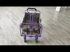 Rad-Falten-Laufkatze PVC-Beschichtungs-4 mit einziehbaren Griff-Doppelt-Oxford-Stoff-Taschen